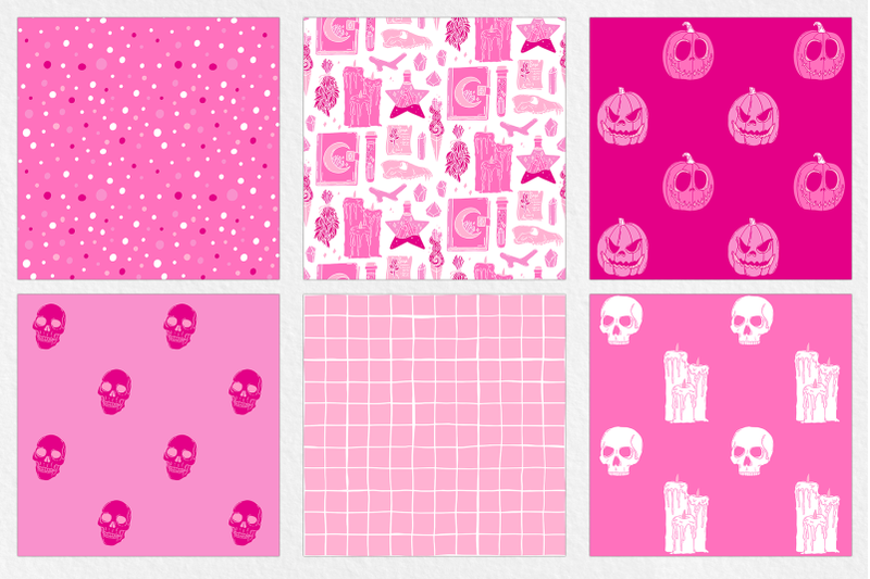pink-halloween-digital-paper
