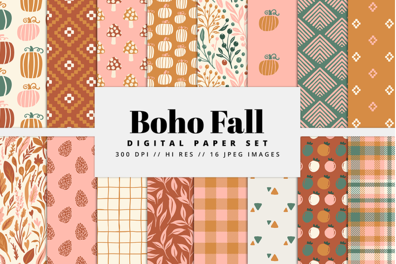 boho-fall-digital-paper