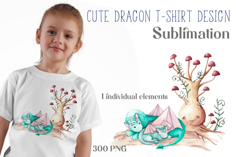 dragons-watercolor-clipart-sublimation-designs