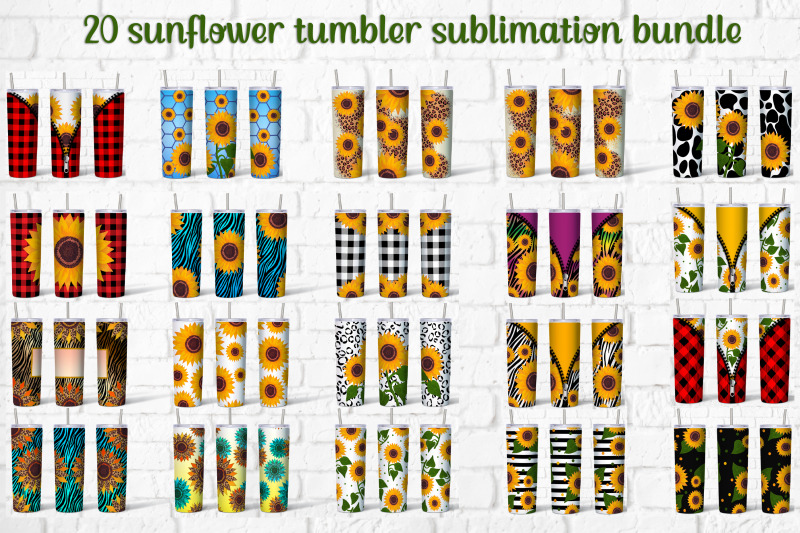 sunflower-tumbler-sublimation-sunflower-tumbler-bundle