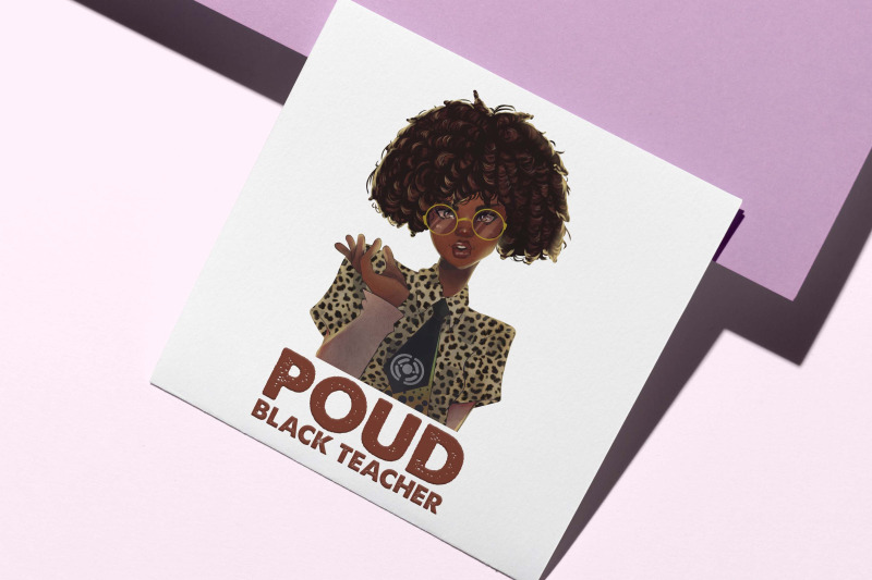 poud-black-teacher-magic-gift-for-melanin-teacher-png