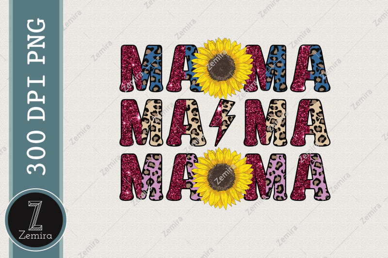 mama-mother-sunflower-leopard-png