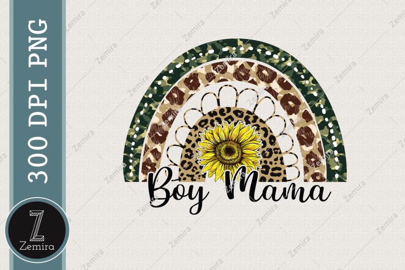 boy-mama-rainbow-sunflower-leopard-png