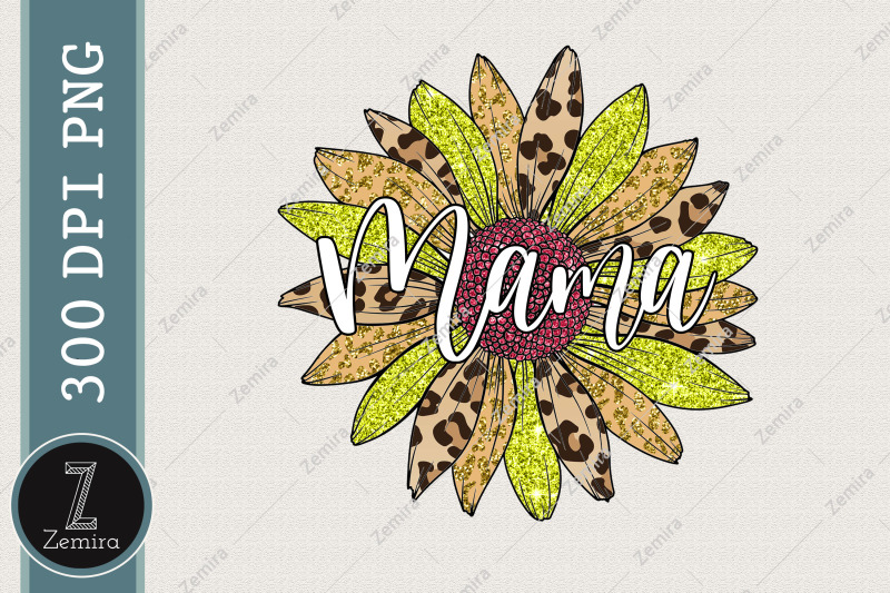 mama-mother-039-s-day-sunflower-leopard-png