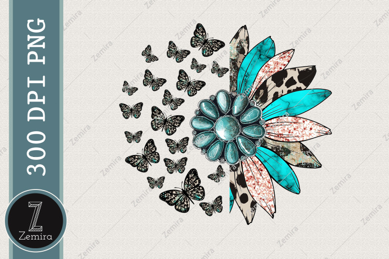 sunflower-western-butterfly-sublimation