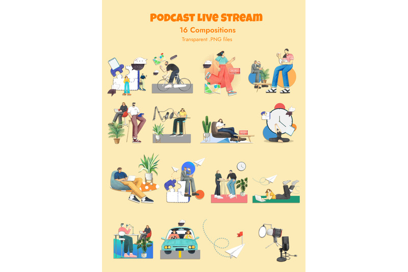 podcast-live-stream-watercolor-illustration