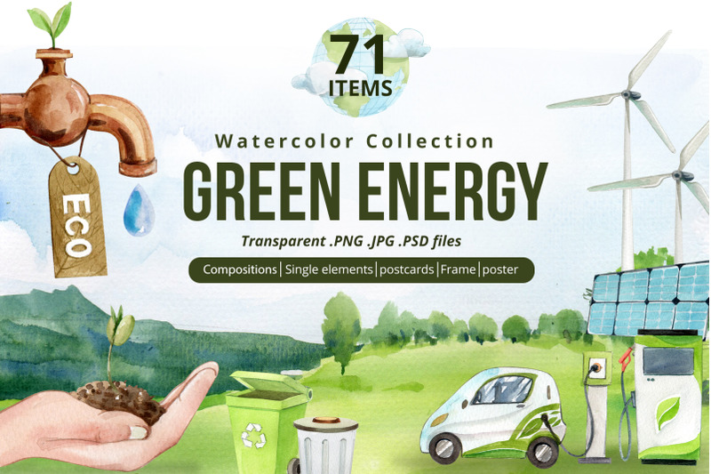 green-energy-watercolor-illustration