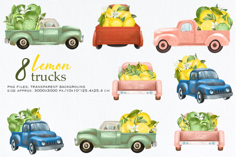 old-trucks-with-lemons-clipart
