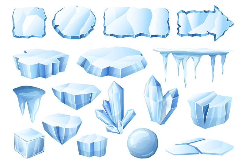 cartoon-ice-glacier-crystals-ice-pieces-and-cold-iced-frames-vector