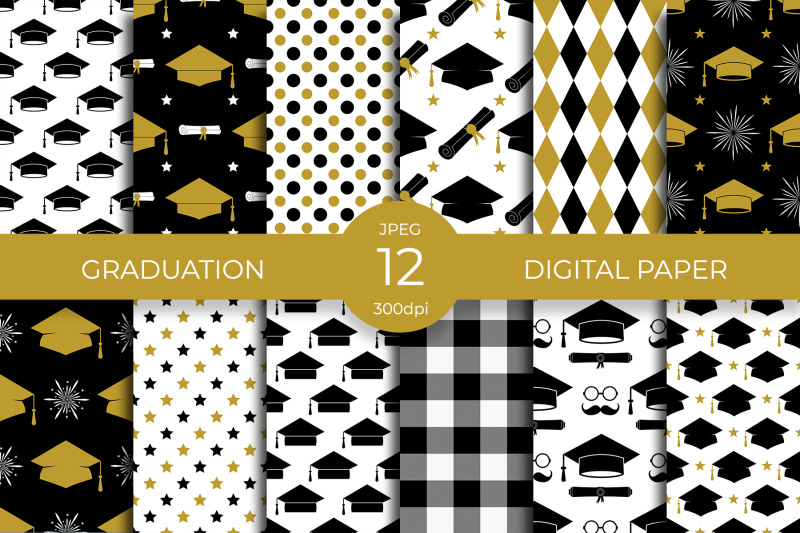 graduation-digital-paper-bundle-graduate-seamless-pattern