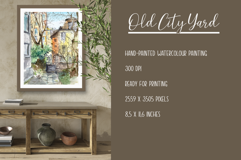 old-city-yard-watercolour-print