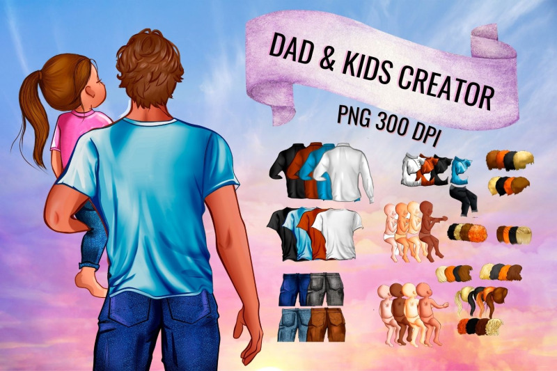 dad-amp-kids-family-creator-clipart