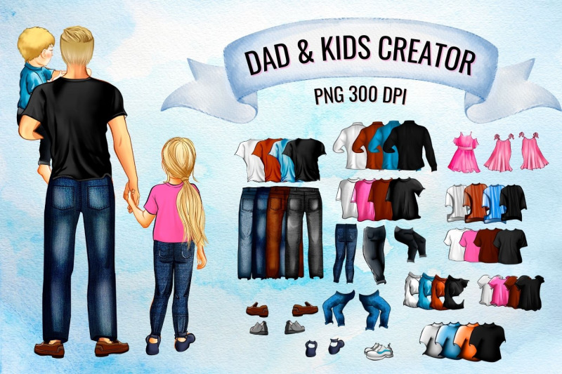 dad-amp-kids-family-creator-clipart