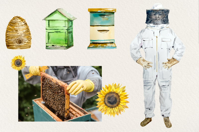 beekeeper-watercolour-clip-art-set