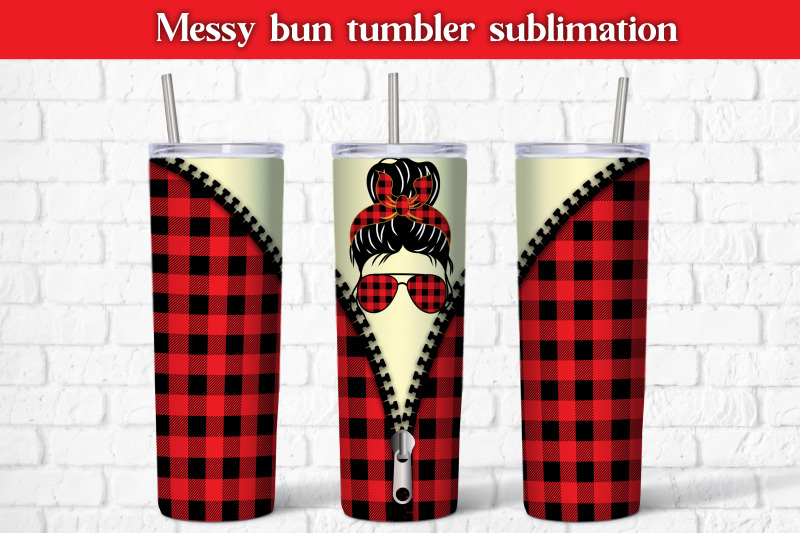 messy-bun-tumbler-sublimation-design-messy-bun-mom-life