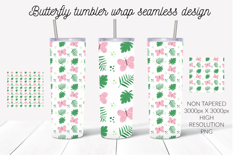 pink-butterfly-tropical-seamless-pattern-tumbler-wrap-design