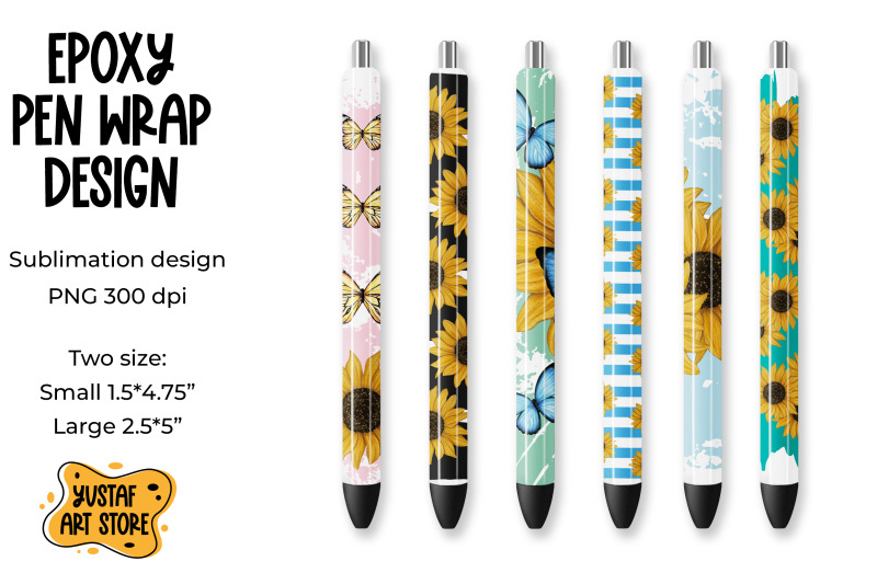 sunflower-and-butterfly-epoxy-pen-wrap-sublimation-design