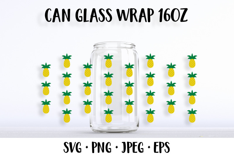 pineapple-beer-can-glass-wrap-template-svg-summer-glass-can