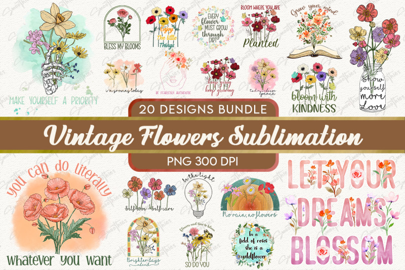 vintage-flower-sublimation-bundle