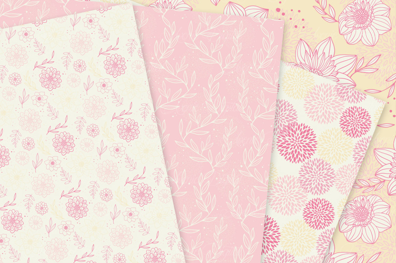 pink-and-cream-floral-vector-patterns-and-digital-papers