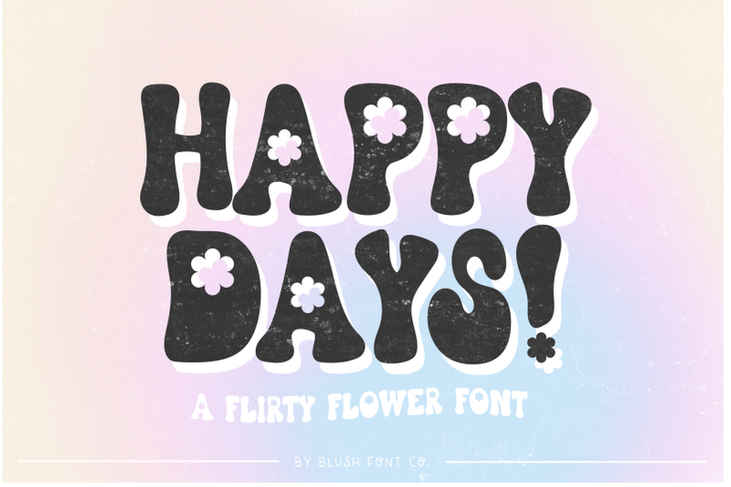 happy-days-retro-flower-font
