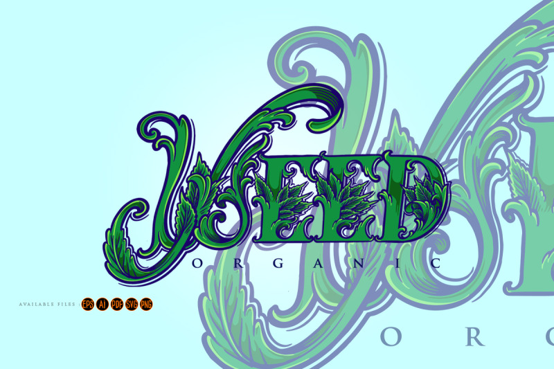 classic-weed-leaf-marijuana-lettering-words-isolated