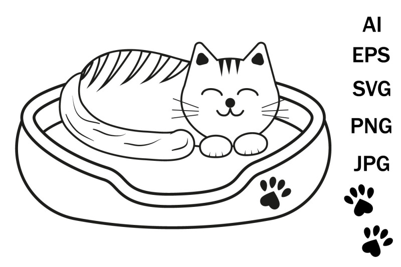 cute-sleeping-kitten-svg-coloring-book