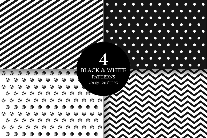 black-and-white-pattern-abstract-textures-digital-paper-set