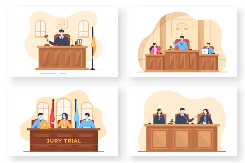 13-court-with-law-and-justice-illustration