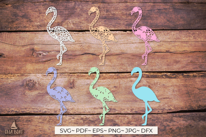 flamingo-svg-3d-layered-animals-template