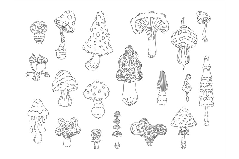 psychedelic-mushrooms-abstract-hand-drawn-coloring-amanita-and-hipppi