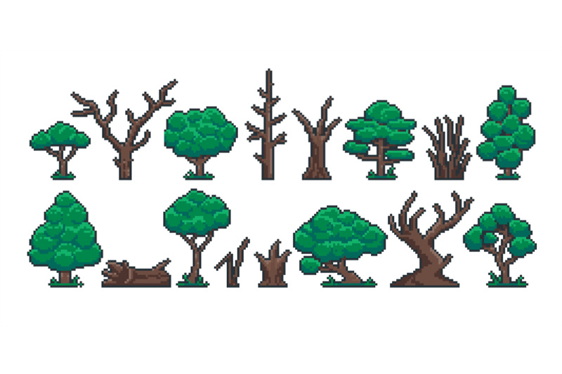 pixel-tree-trunk-retro-8-bit-video-game-sprite-asset-green-trees-old