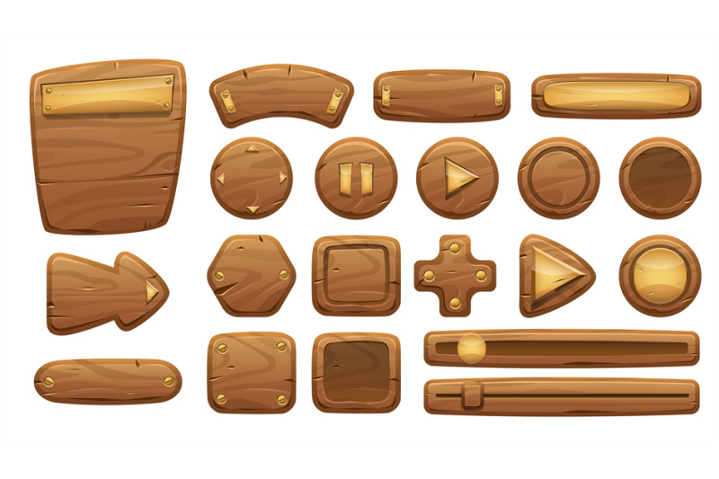 wooden-interface-panel-2d-game-cartoon-wood-buttons-and-menu-ui-eleme