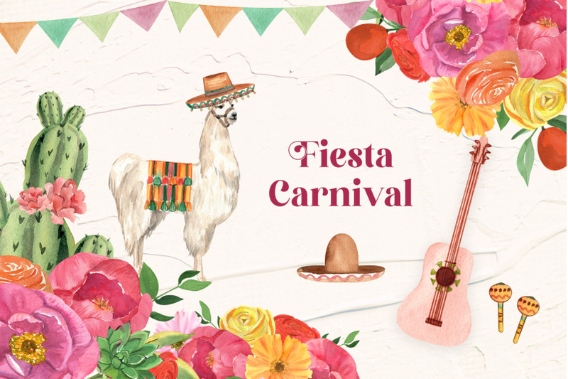 fiesta-carnival-llama-amp-floral-cactus-watercolor