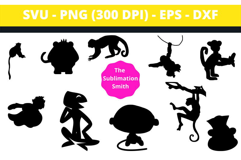 20-monkey-silhouettes-and-cut-files