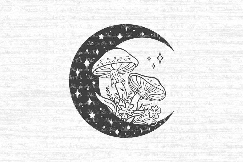 mystical-moon-with-mushrooms-svg-boho-t-shirt-design
