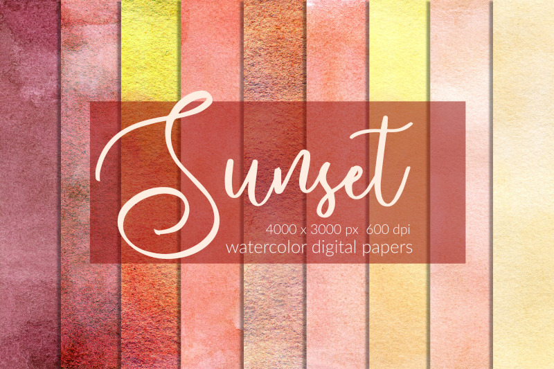 sunset-watercolor-digital-papers-red-watercolor-textures