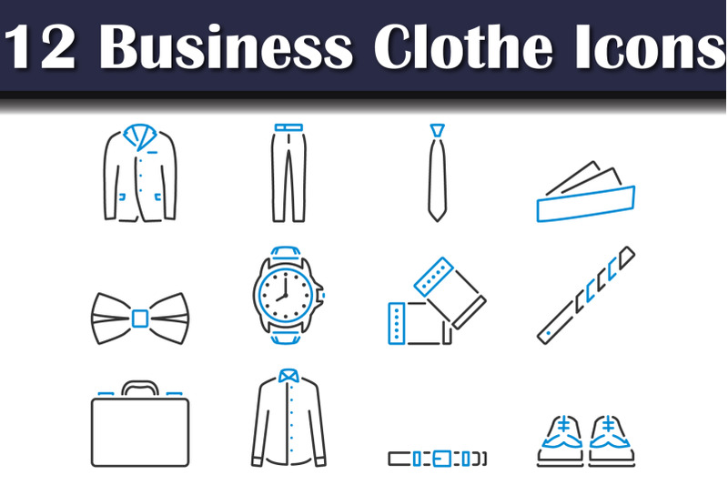 business-clothe-icon-set