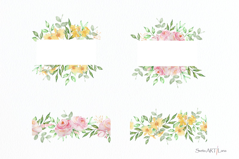 watercolor-boho-roses-frame-clipart