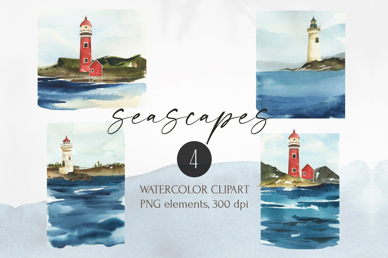 watercolor-seascapes-clipart-nautical-elements-lighthouses-ocean