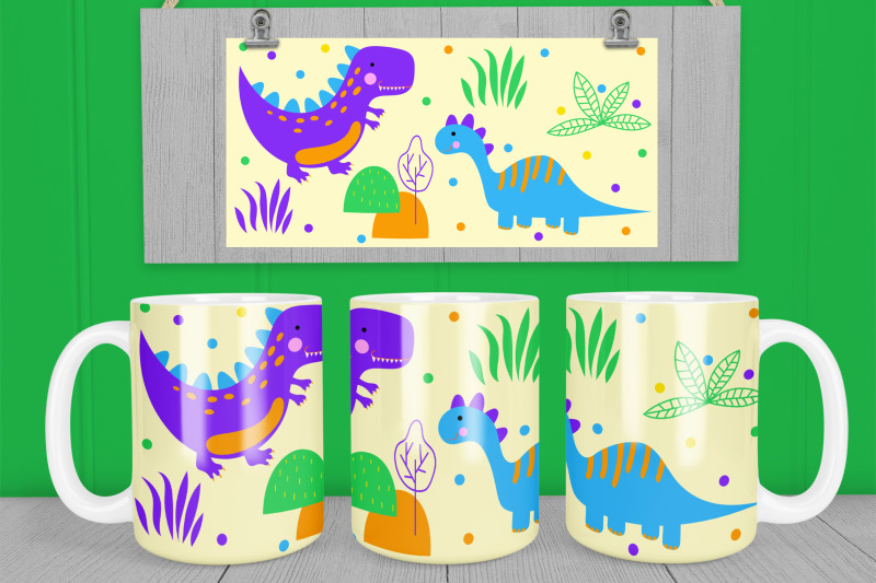mug-sublimation-design-cute-dinosaurs-wrap
