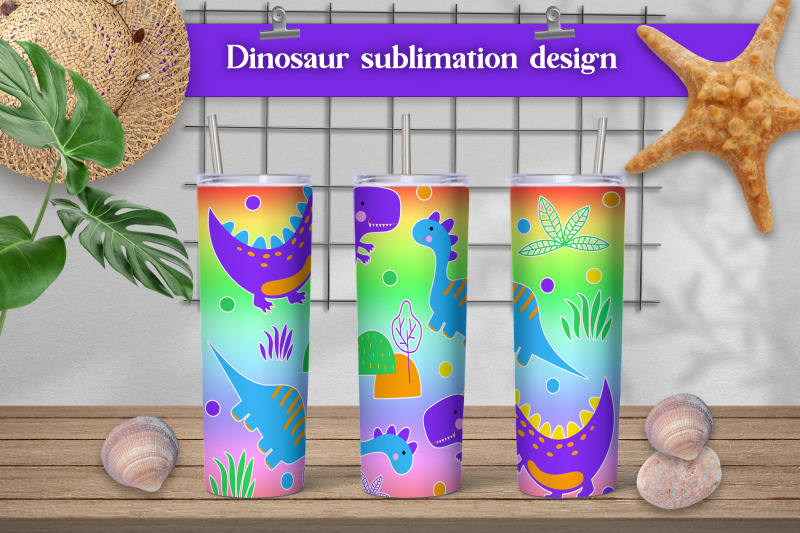 cute-dinosaur-tumbler-sublimation-design-wrap