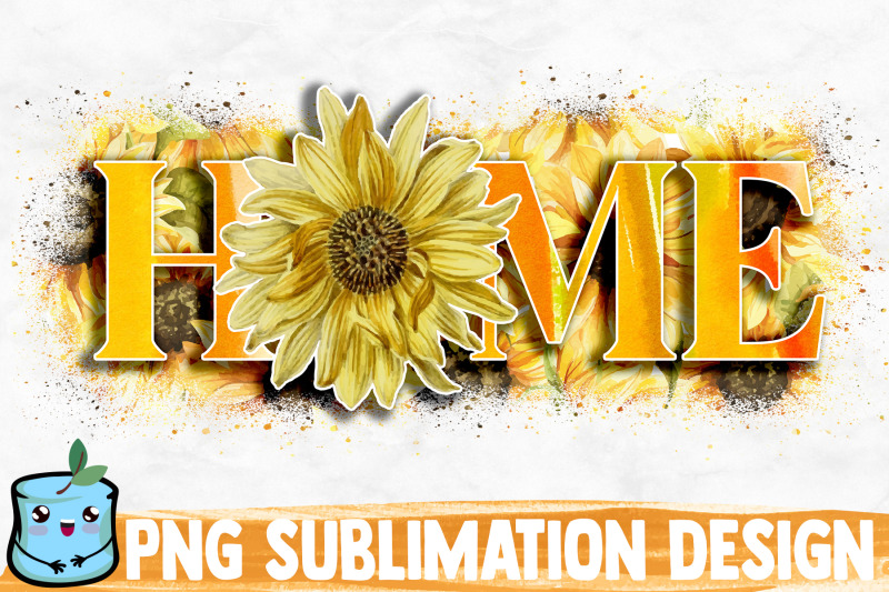 sunflower-home-sublimation-design