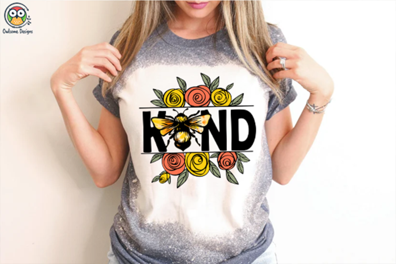 bee-kind-colorful-flower-sublimation-design