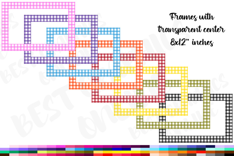 100-gingham-rectangle-blank-frames-clipart-png