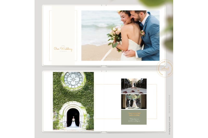 Gold Wedding Album Template By ArealPro
