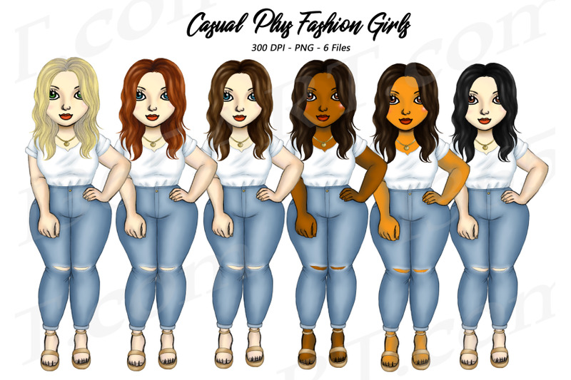plus-size-girls-clipart-set-casual-fashion-png