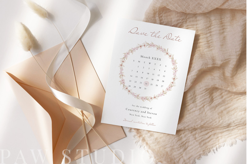 save-the-date-card-wedding-hydrangea-template-editable-invitation-card