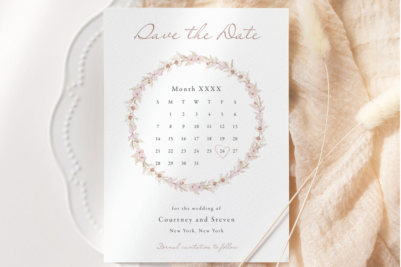 save-the-date-card-wedding-hydrangea-template-editable-invitation-card