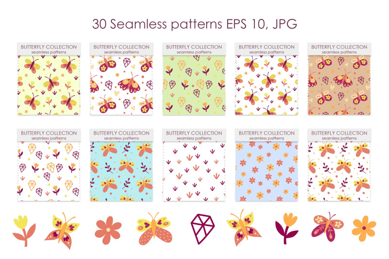 butterfly-seamless-patterns-collection